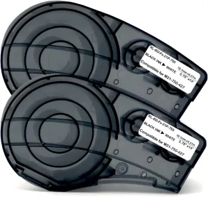 Wire Wrap Label Compatible M21-750-427 Self-Laminating for Vinyl Patch Panel and Cable Labeling Work with BMP21-PLUS/LAB IDPAL Label Printer,14' Length,0.75 Inch Width,Black on White,2-Pack