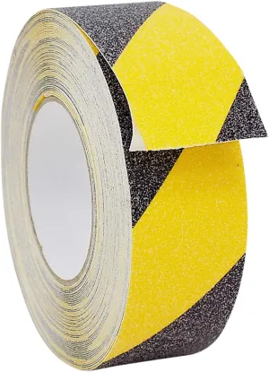 WOD ASTC32 Heavy Duty Anti Slip Tape, Black and Yellow - 4 inch x 60 ft. Non Skid Treads Weather Proof Indoor/Outdoor Traction Tape for No Slip Stairs