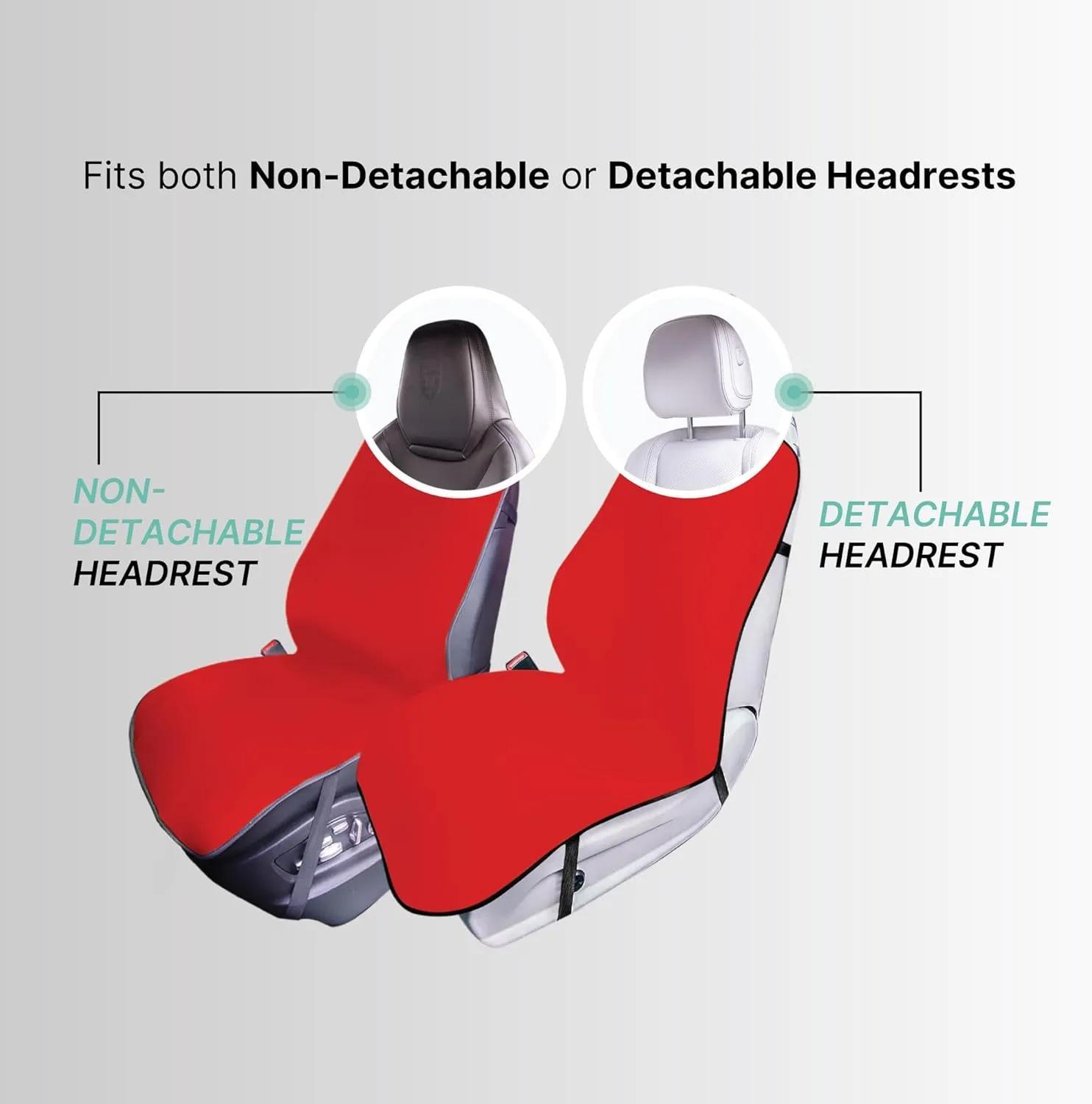WYLF Easy Roll-Out Waterproof Car Seat Cover, for Surfing Yoga Gym Beach, Perfect for Cars, Trucks, SUVs, Vans - Pack of 1 Protector for Front Seat - Premium Neoprene, Anti-Slip Car Towel-RED