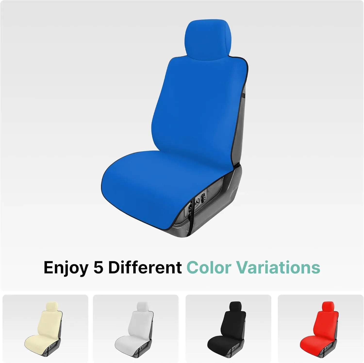 WYLF Easy Roll-Out Waterproof Car Seat Cover, for Surfing Yoga Gym Beach, Perfect for Cars, Trucks, SUVs, Vans - Pack of 1 Protector for Front Seat - Premium Neoprene, Anti-Slip Car Towel-RED