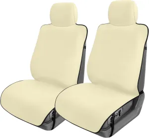 WYLF Easy Roll-Out Waterproof Car Seat Cover, for Surfing Yoga Gym Beach, Perfect for Cars, Trucks, SUVs, Vans-Pack of 2 Protectors for Front Seats - Premium Neoprene, Anti-Slip Car Towel - BEIGE
