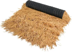 XLX TURF Synthetic Thatch Grass Roof for Tiki Bar Fireproof Mexican Grass Tropical Party Decorations, Artificial Straw Roll Garden Fence Patio, DIY Crafts, 15.74" x 4'