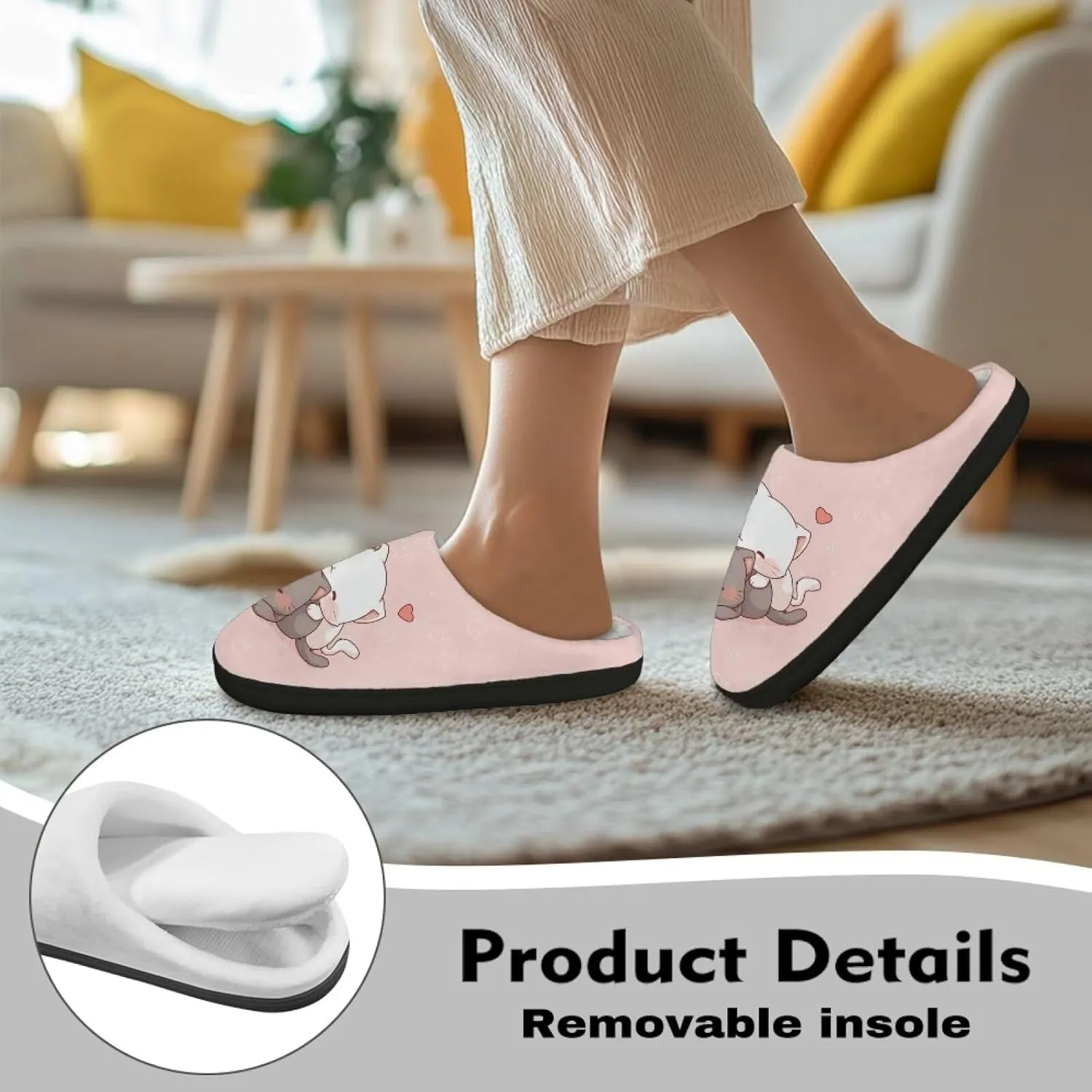 Xpyiqun House Shoes Soft Plush Fuzzy Warm Slippers Winter Home Slippers for Men Women Size 4-12