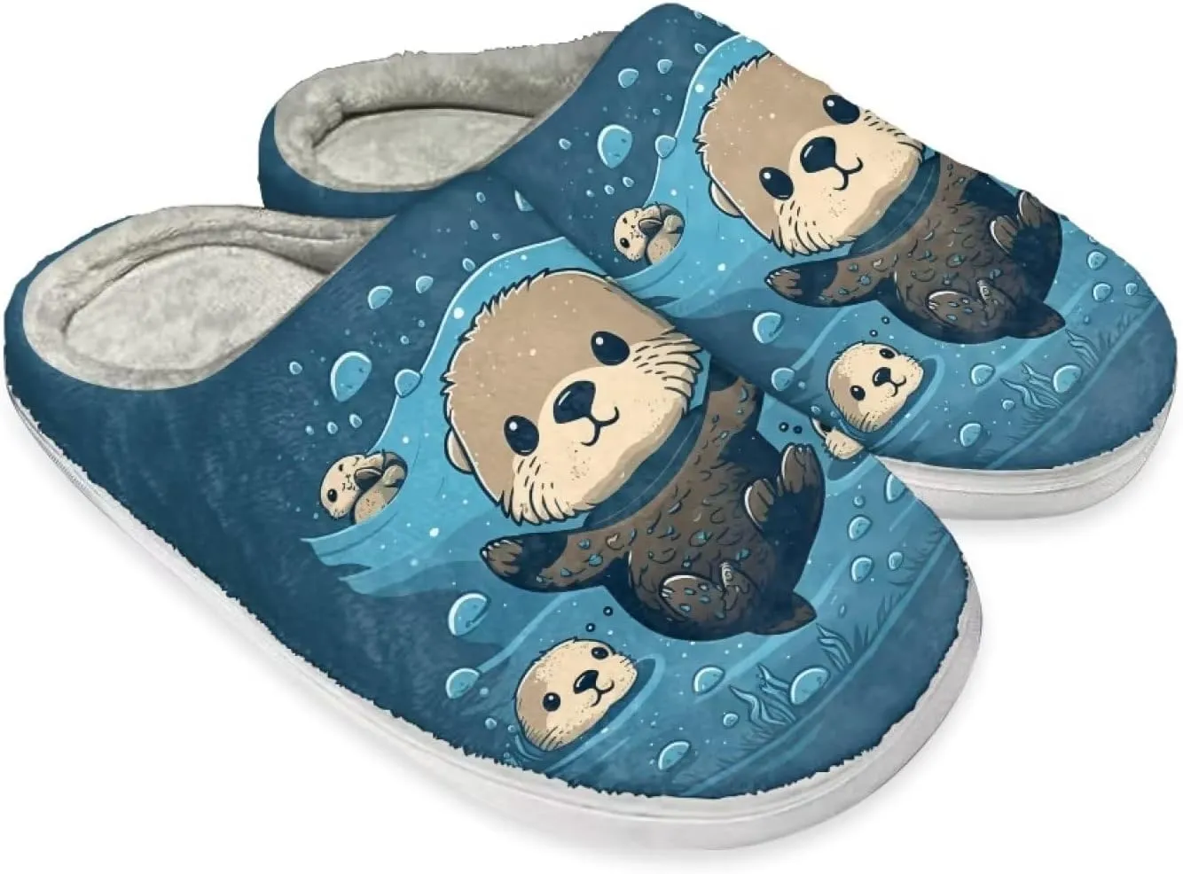 Xpyiqun Slippers Women Men Slip On House Shoes Fuzzy Warm Winter Slippers Size 4-12