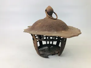Y6192 [VIDEO] TOUROU Iron Hanging Lantern lighting Japan antique vintage interior decor