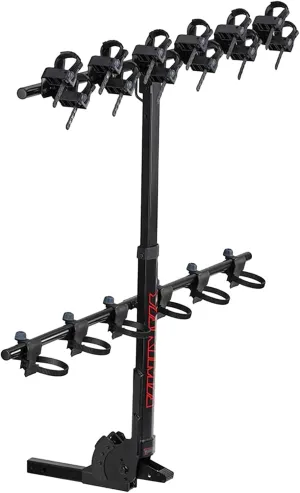 Yakima Versatile HangTight 6 Vertical Hanging Hitch Steel Bike Rack for 2 Inch Hitch Receivers with Fully Padded Cradles and Tilting Design, Black