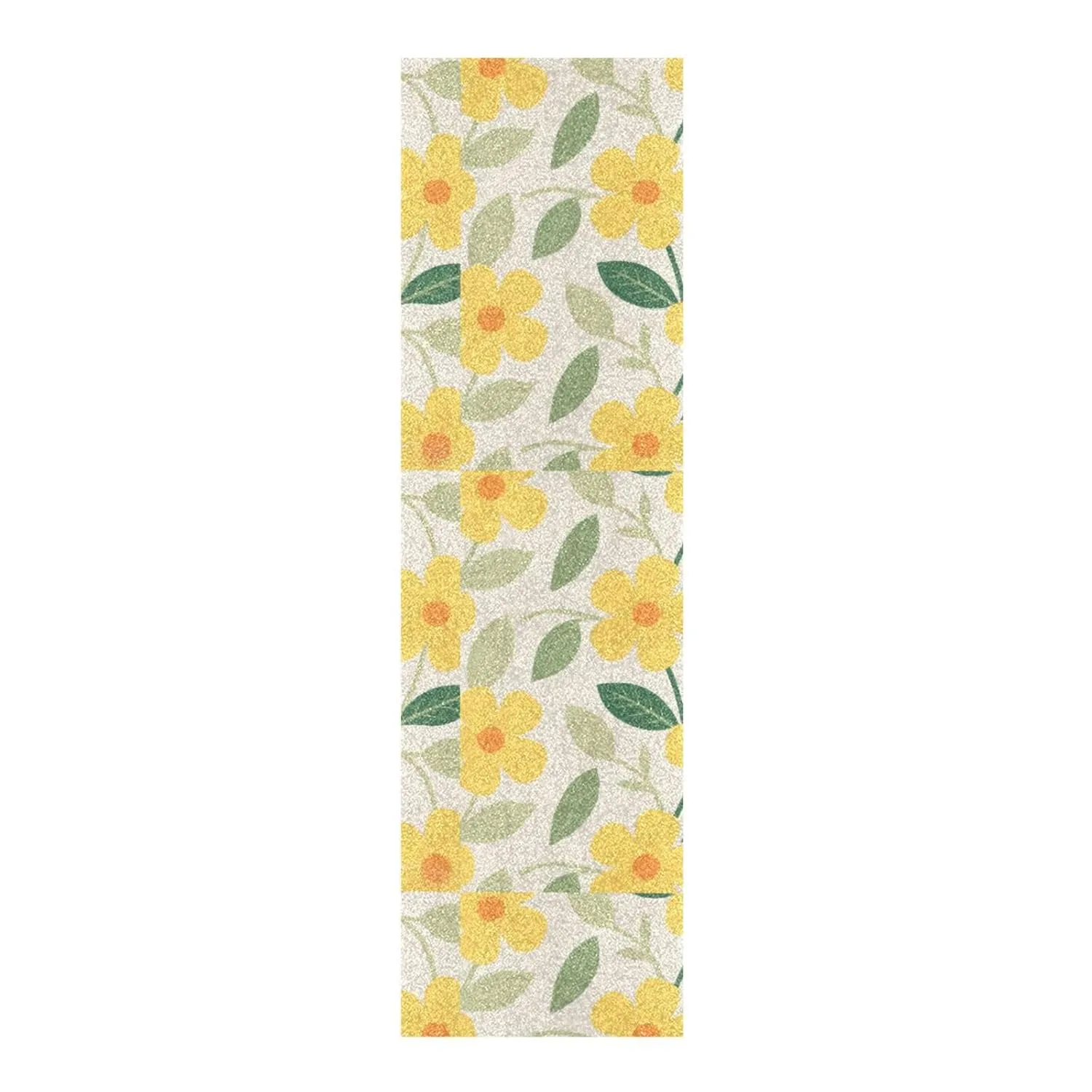 Yellow Lively Floral Designed Grip Tape roll Skateboard Decorative Waterproof Non Slip Cruiser Grip Tape Papel de lija para patinetas 33×9 Inch