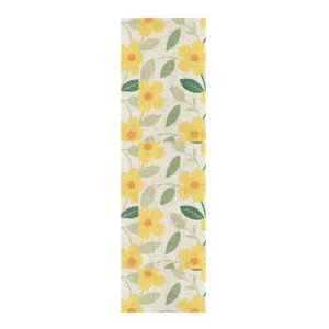 Yellow Lively Floral Designed Grip Tape roll Skateboard Decorative Waterproof Non Slip Cruiser Grip Tape Papel de lija para patinetas 33×9 Inch