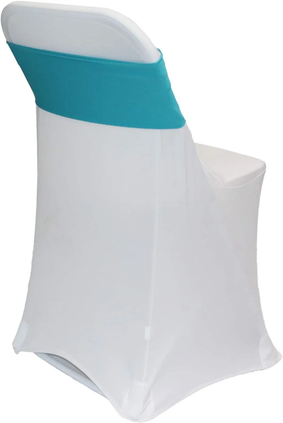 YOUR CHAIR COVERS - Stretch Spandex Chair Bands - Teal (Pack of 10), Universal Elastic Bands for Banquet, Party, Hotel Event Decorations