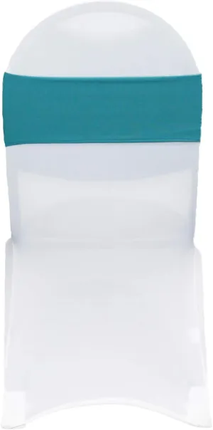 YOUR CHAIR COVERS - Stretch Spandex Chair Bands - Teal (Pack of 10), Universal Elastic Bands for Banquet, Party, Hotel Event Decorations