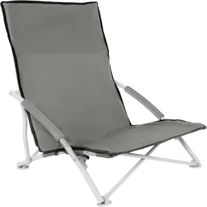 YSSOA Grey Beach Camping Folding Adults with Carry Bag︱Low Profile, Lightweight, Portable Chair for Outdoor Travel, Picnic, BBQ (Color, 1-Pack