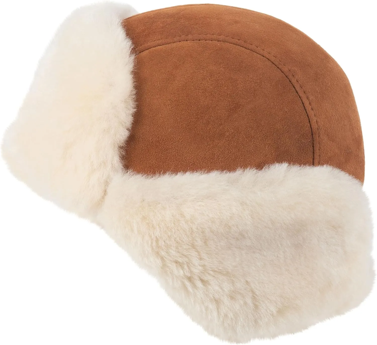 Zessano Leather Aviator Russian Ushanka Trapper Winter Fur Hat - Unisex Shearling 100% Leather Sheepskin Hats for Men Women