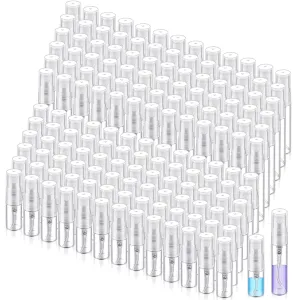 Zhehao 200 Pcs Mini Spray Bottles 2 ml, 5 ml Clear Glass Perfume Bottles Refillable Fine Mist Perfume Atomizer Portable Empty Sample Containers for Cleaning, Essential Oils, Travel